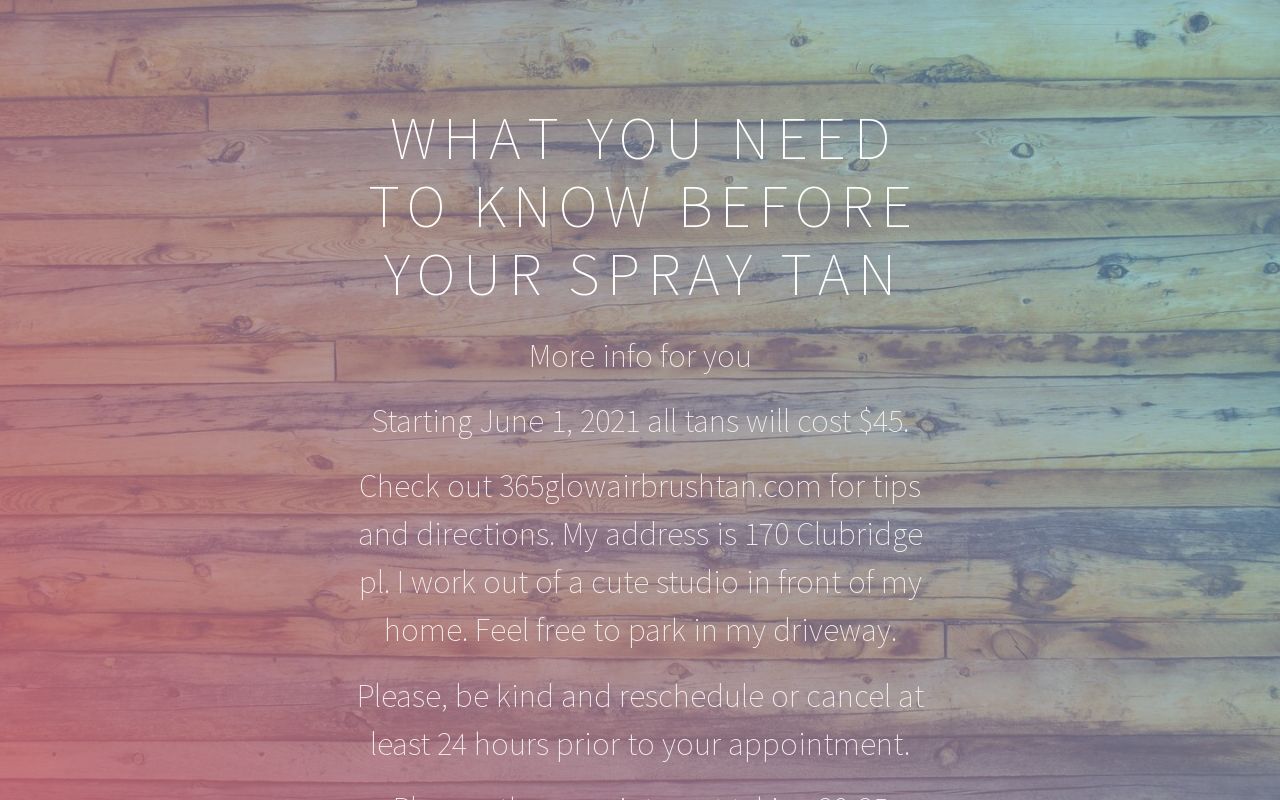 365 Glow Airbrush Tan Info and Tips